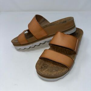 Reef Cushion Vista Hi Sandals Women’s 7 Natural Tan Platform